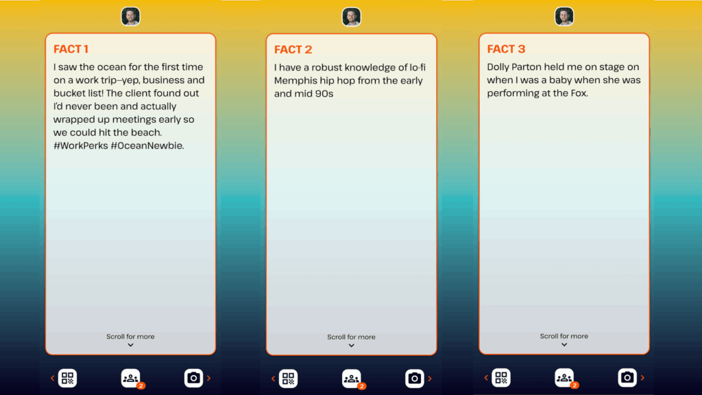 Three unique facts about a coworker.